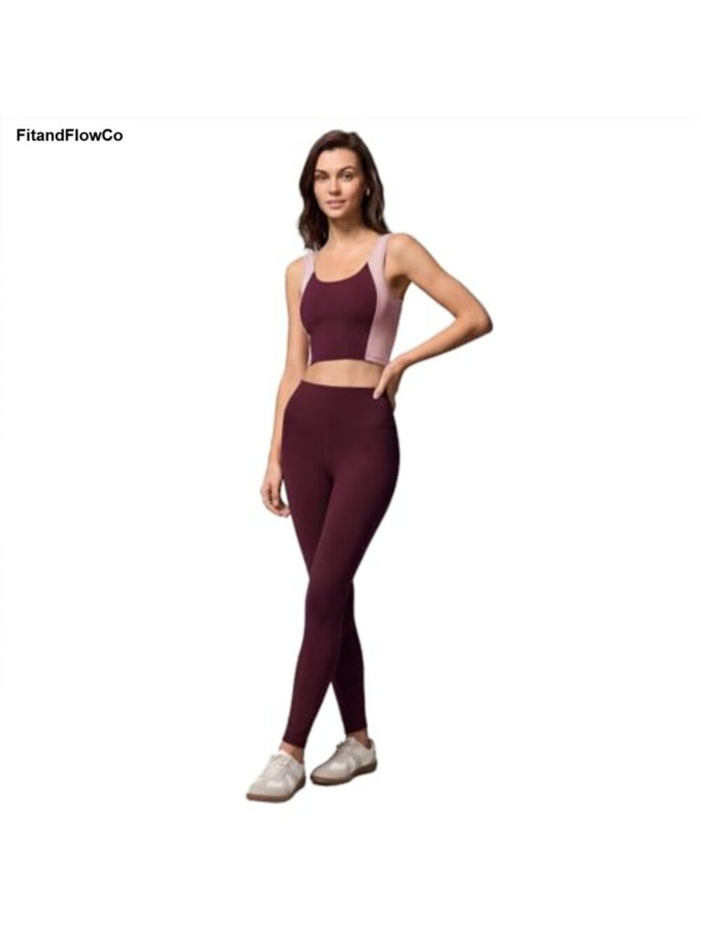 KOTTOMFY 2-Piece Workout Set Tank Top Leggings High Waist Moisture-Wic
